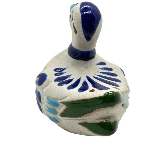 Mexican Pottery Duck Vintage Sandstone Figurine Tonala Style Bird Retro Decor - Picture 3 of 16